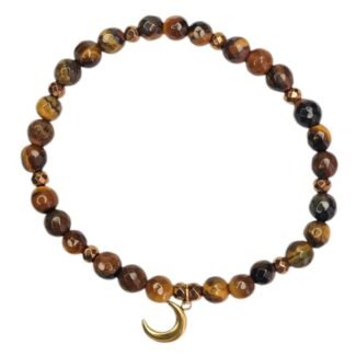 Bransoletka z kamieni na gumce Tygrysie oko i Hematyt