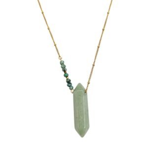 Naszyjnik z zawieszką z Awenturynem i Hematytem