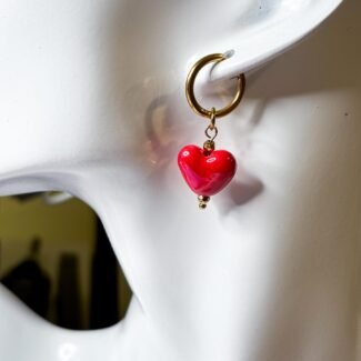 Ceramiczne serduszka i Hematyt kolczyki srebrne lub złote wykończenie dowolne bigle