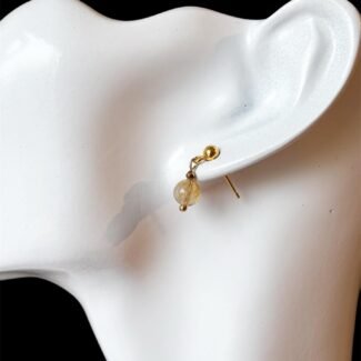 Cytryn i Hematyt kolczyki srebrne lub złote wykończenie dowolne bigle talizman obfitości i sukcesu