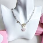 Talizman miłości, wybaczenia i przyjaźni Kwarc różowy z Hematytem naszyjnik stal szlachetna 1 495351570 18030969962644296 3002333344446262735 n