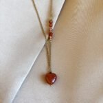 Naszyjnik z Karneolem serduszko i Hematytem 2 11 IMG 7159