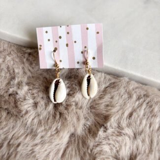 Kolczyki bigle stal szlachetna muszle naturalne