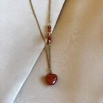 Naszyjnik z Karneolem serduszko i Hematytem 3 12 IMG 7158