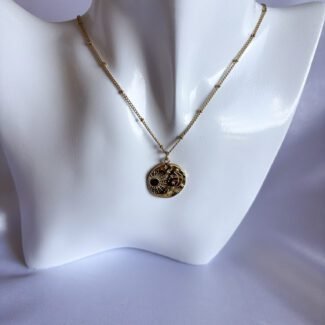 Zawieszka na łańcuszku ze stali szlachetnej słońce moneta