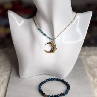 Zestaw komplet naszyjnik + bransoletka apatyt aniołek i hematyt