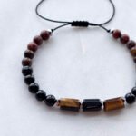 Bransoletka UNISEKS na rzemyku Turmalin czarny, hematyt, tygrysie oko i jaspis 4 11 IMG 5233