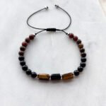 Bransoletka UNISEKS na rzemyku Turmalin czarny, hematyt, tygrysie oko i jaspis 3 9 IMG 5235