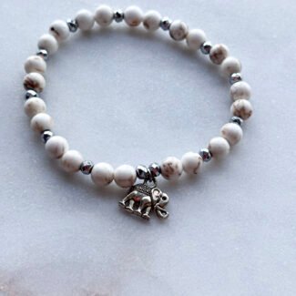 Bransoletka z kamieni na gumce Hematyt i jaspis