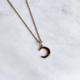 Łańcuszek stal szlachetna zawieszka księżyc boczny mały 2