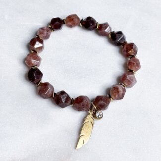 Bransoletka z kamieni na gumce Hematyt, Jadeit