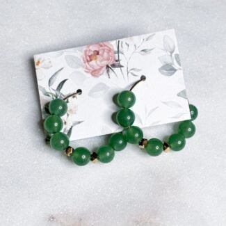 kolczyki stal szlachetna koła awenturyn