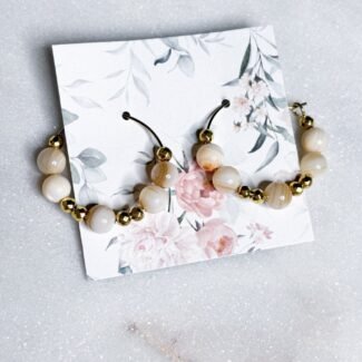 kolczyki stal szlachetna koła masa perłowa