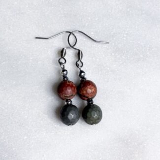 kolczyki stal szlachetna jaspis