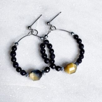 kolczyki stal szlachetna noc kairu i tygrysie oko