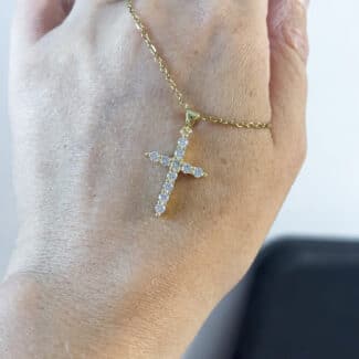 Łańcuszek z zawieszką stal szlachetna i krzyż z cyrkoniami
