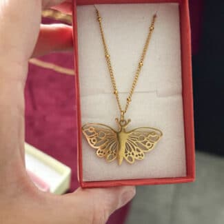 Łańcuszek z zawieszką stal szlachetna i motyl