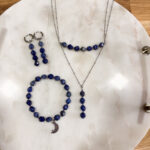 Bransoletka z lapis lazuli i hematytem z zawieszką lub bez 7-8mm